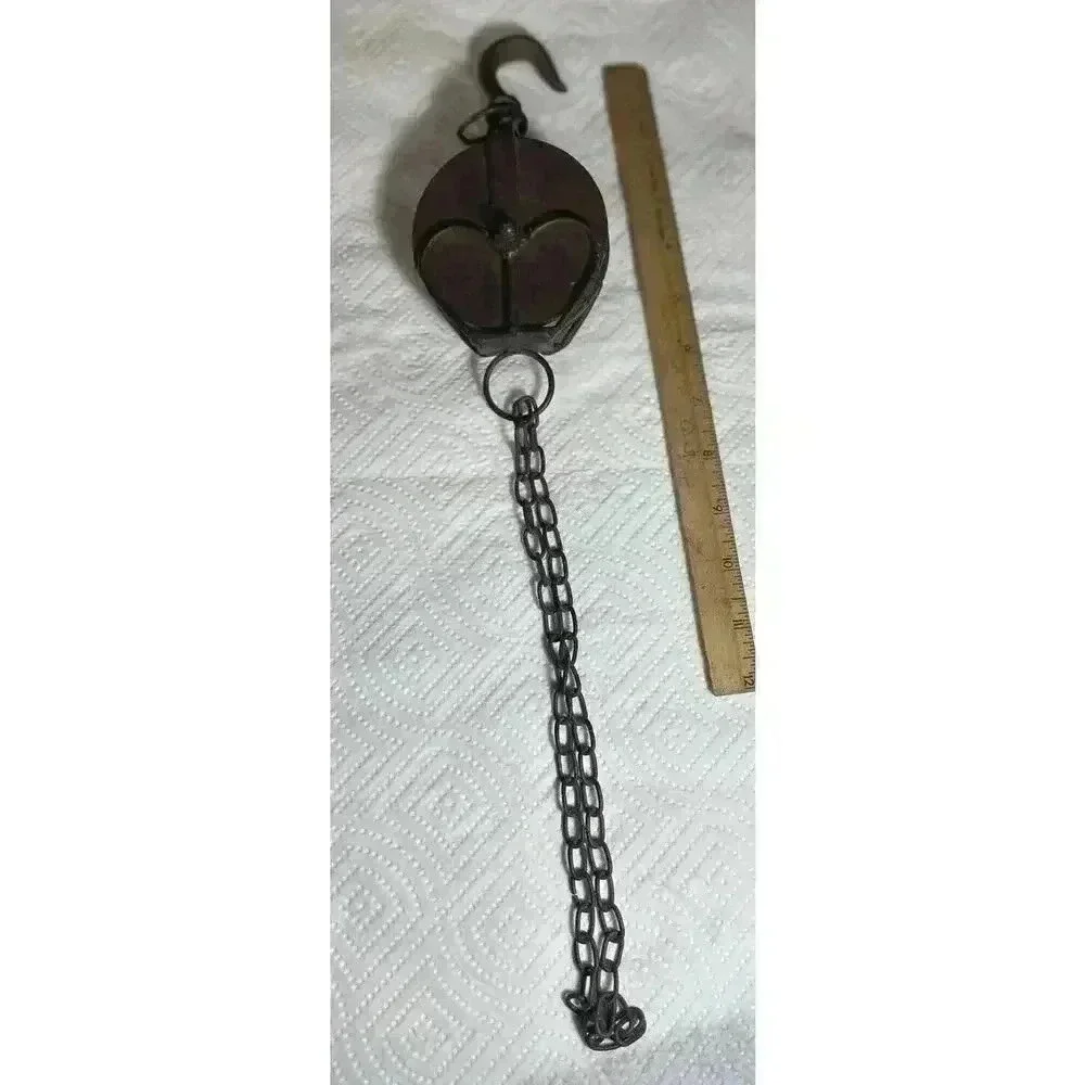 Metal pulley with hook Farmhouse Decor New